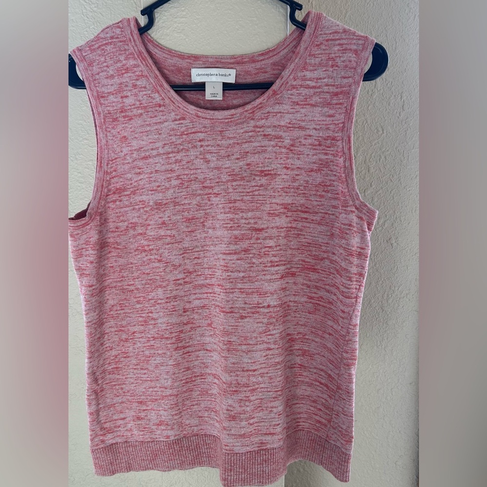 Christopher & Banks Red Heathered Tank Top